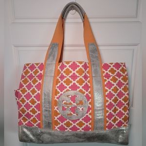 Tory Burch Canvas & Leather Tote